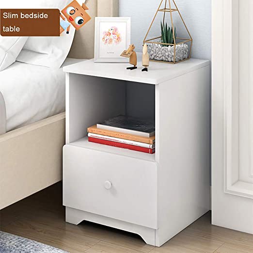 Amazon.com: Small Bedside Table with Drawers, White Wooden Sofa .