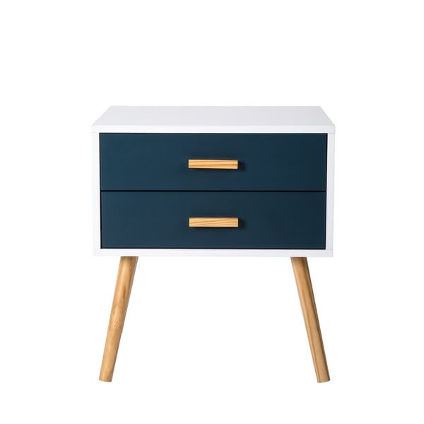 Shop Solid Wood Legs Bedside Table with Drawers Nightstand for .