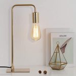 Gold Desk Lamp - Edison Table Lamps- Industrial Bedside Lamp for .