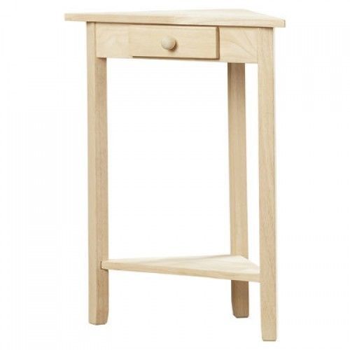 Small Side Table Triangle Corner Nightstand Wood End Wall Night .
