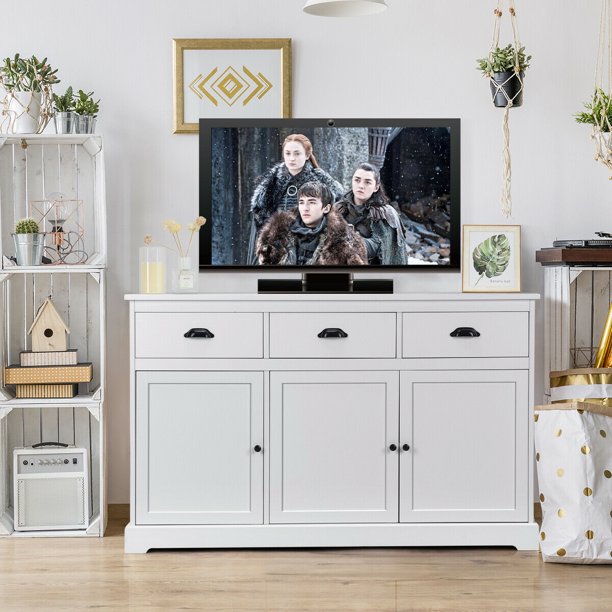 Gymax 3 Drawers Sideboard Buffet Table Storage Console Cabinet .