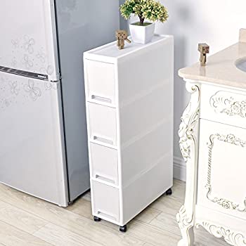 Amazon.com: Shozafia Narrow Slim Rolling Storage Cart and .