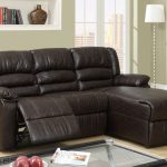 Small Coffee Leather Reclining Sectional Sofa Recliner Right .