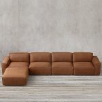 RH's Como Modular Leather Chaise Sectional:Low-slung and luxe, our .