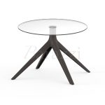 MARI-SOL Indoor and Outdoor Round Glass Side Table with 4 Le