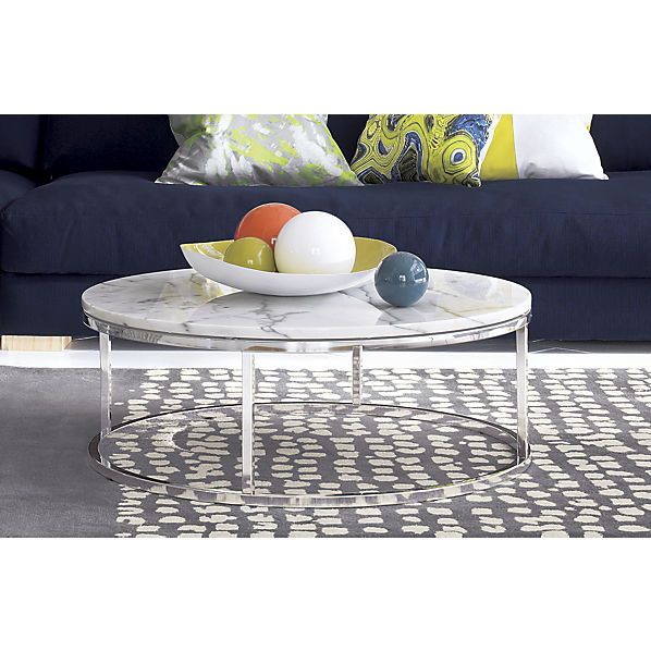 smart low marble coffee table | CB2 | Marble top coffee table .