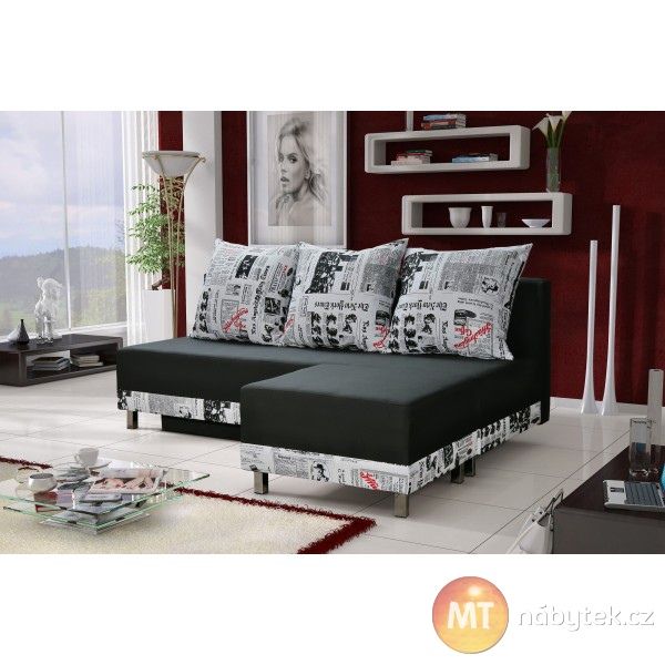 Rozkládací moderní sedací souprava Lona s taburetem #sofa #divan .