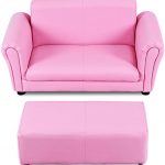 Amazon.com: Pink Kids Double Sofa with Ottoman Home Sofas .