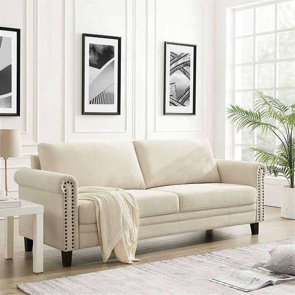 Shop Fabric Sofa Settee Couch Living Room Futon Couch, Rivet .