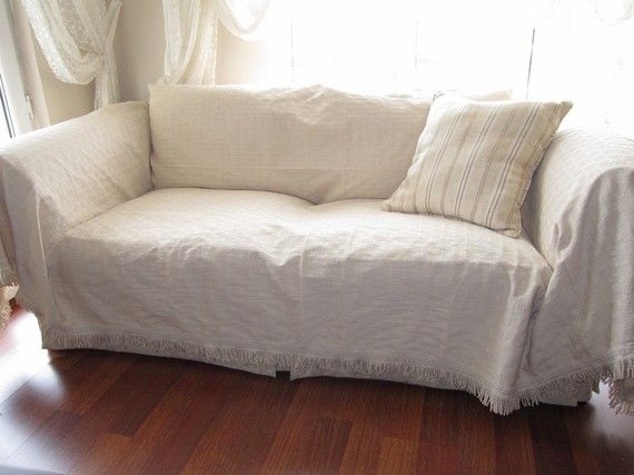 Large Sofa throw covers rectangle tassel ivory-couch | Etsy | Sofa .