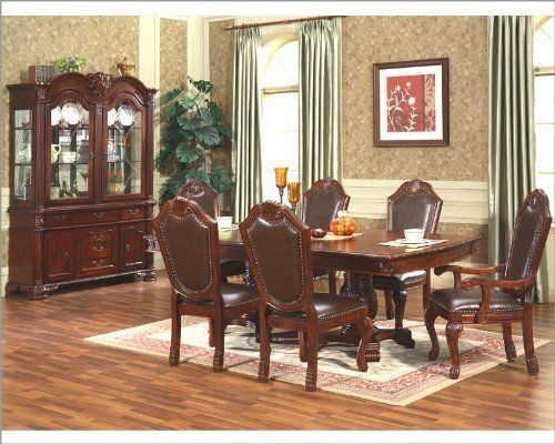 7pc Formal Dining Room Set in Classic Cherry MCFD5004 by MCF Home .