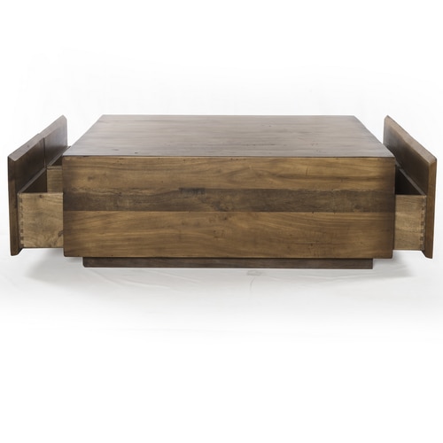 Duncan Reclaimed Wood Square Storage Coffee Table 42 | Zin Ho