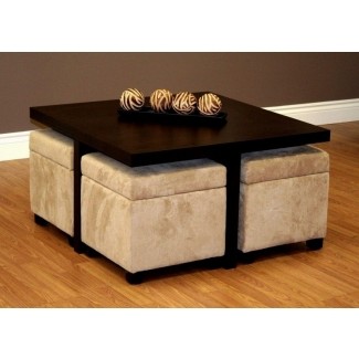 Coffee Table With 4 Storage Ottomans - Ideas on Fot