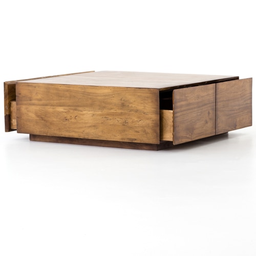 Duncan Reclaimed Wood Square Storage Coffee Table 42 | Zin Ho