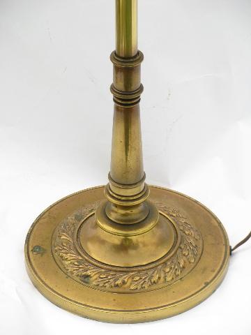 vintage torch flame solid brass torchiere floor lamp, original .