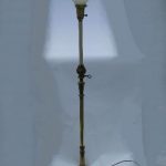 vintage torch flame solid brass torchiere floor lamp, original .