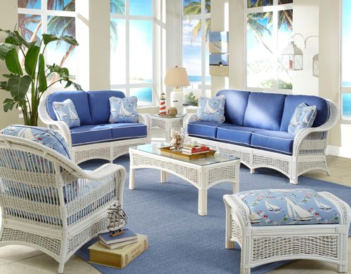 Regatta Sunroom Set from Spice Island Wicker | White wicker .