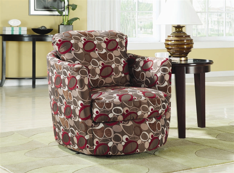 Oblong Pattern Fabric Swivel Accent Chair by Coaster - 9004