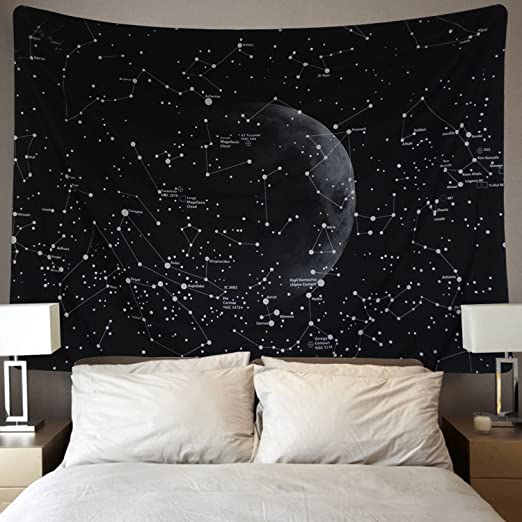 Amazon.com: Martine Mall Moon Constellations Tapestry Wall .