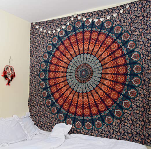 Amazon.com: Labhanshi Mandala Tapestry - Wall Hanging - Hippie .