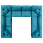 Modway Commix Bycast Leather Sectional Sofa EEI3363TEA Teal .