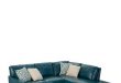 Shariah Teal Leather Right Chaise Section