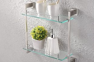 Amazon.com: KES Bathroom Glass Shelf 2 Tier 16-Inch Tempered Glass .