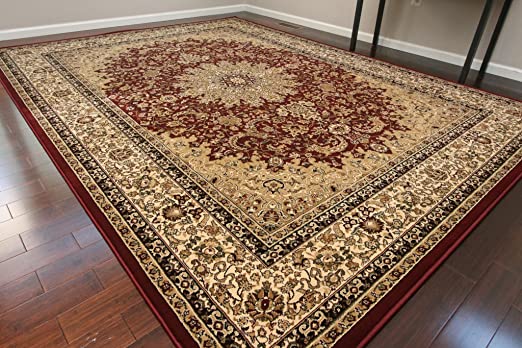 Amazon.com: Dunes Burgundy Traditional Isfahan High Density 1 Inch .