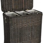 Amazon.com: The Basket Lady 3-Compartment Wicker Laundry Sorter .