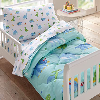 Amazon.com: Wildkin Kids 4 Pc Toddler Bed In A Bag for Boys and .