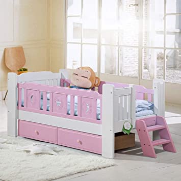 Amazon.com: DUWEN Cot Bed Solid Wood Children's Bed Multifunction .