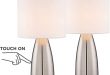 Aron Modern Table Lamps 14 1/2" High Set of 2 Touch On Off Switch .