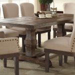 Leonel 72"-90" Trestle Dining Table in Brown Distressed Wood Fini