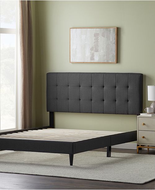 Dream Collection Upholstered Platform Bed Frame with Square Tufted .
