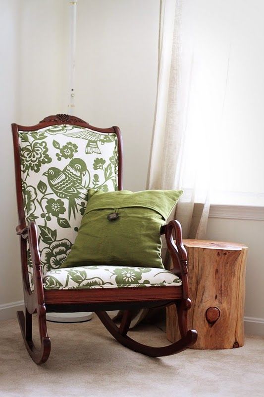 re-upholstered rocking chair- I have one from family, want to make .