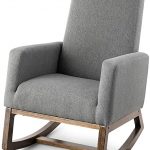 Amazon.com: Giantex Upholstered Rocking Chair, Modern High Back .
