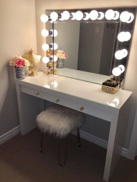 Vanity Desk With Mirror And Lights