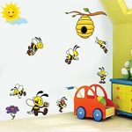 Amazon.com: Ffdidy Cartoon Bee 3D Wall Stickers for Kids Rooms .