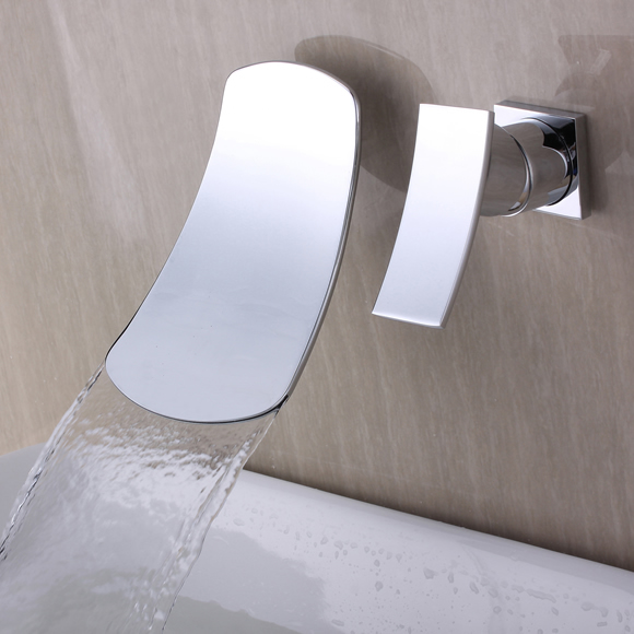 Modern Wall Mount Bathroom Sink Faucet Finished Chrome Washing .