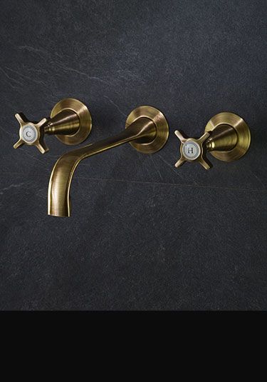 Coco Brass Wall Mounted Basin Taps (34D) | Wall mounted bath taps .