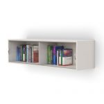 Wall Mounted Storage Cabinet with Sliding Glass Do