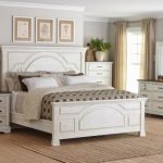 Bedroom 4pc Luxury Queen Bed Set Silver Faux Leather Dresser .