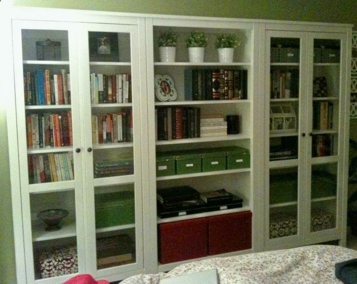 Bookcase/Storage Idea using Ikea Hemnes Glass Door Cabinet .