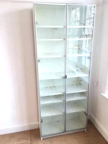 White Bookshelf With Glass Doors in 2020 | Bookcase with glass .