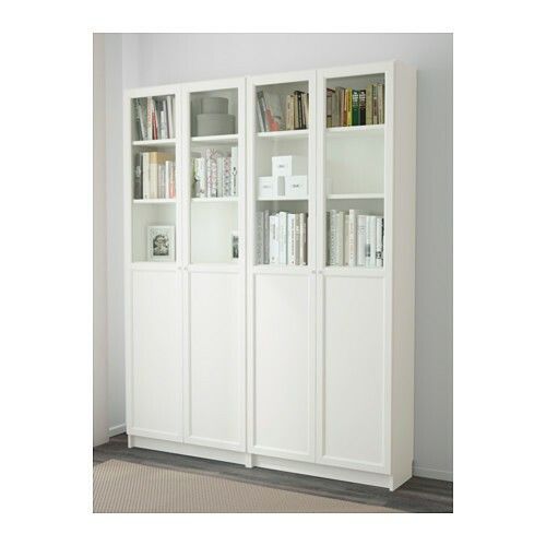Billy/Oxberg bookcases with half-glass doors. $339.98 for 2 .