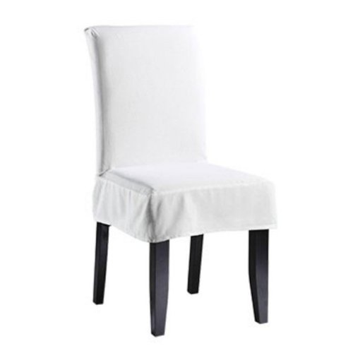 White dining chair slipcover - large and beautiful photos. Photo .
