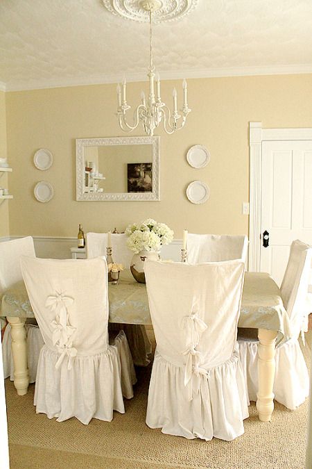 Dress Up Your Dining Chairs: Corseted Slipcovers - Driven by Decor .