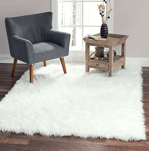 Amazon.com: Softest French White Sheepskin Faux Fur Shag Rug Looks .