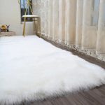 Faux Fur Area Rug Hairy Shaggy Rug White Large Faux Sheepskin .