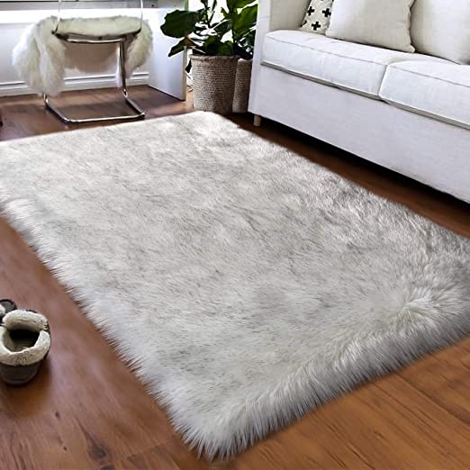 Amazon.com: Softlife Faux Fur Sheepskin Area Rugs Shaggy Wool .